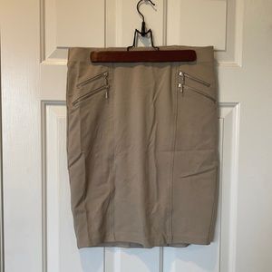 Tan skirt with faux zippers size small